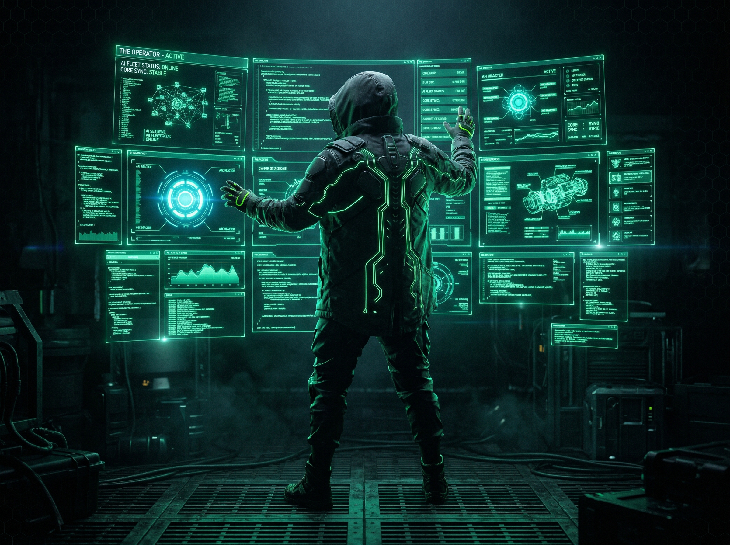 The Operator — commanding an AI workforce with the AIGENT Suit